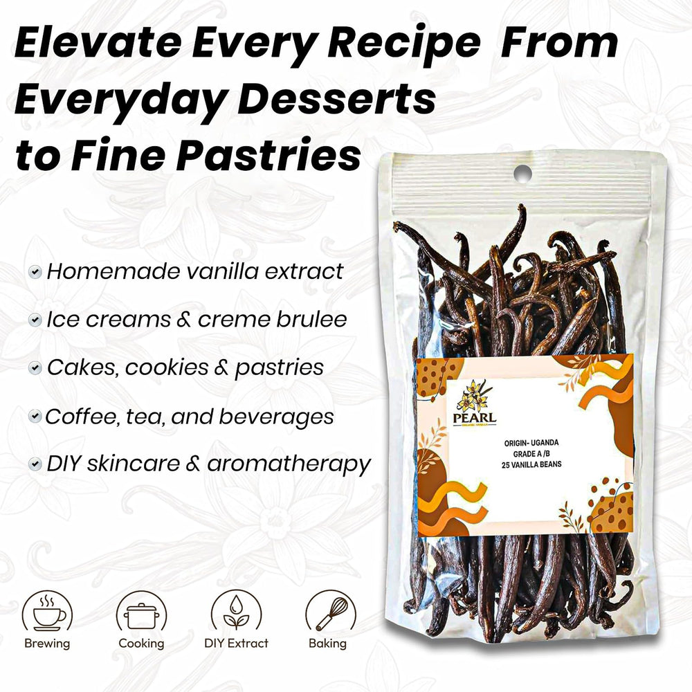 Pearl Organic Vanilla extract bottle ready for use in beverages