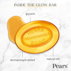 Pears soap close-up; spicy clove and sandalwood fragrance.