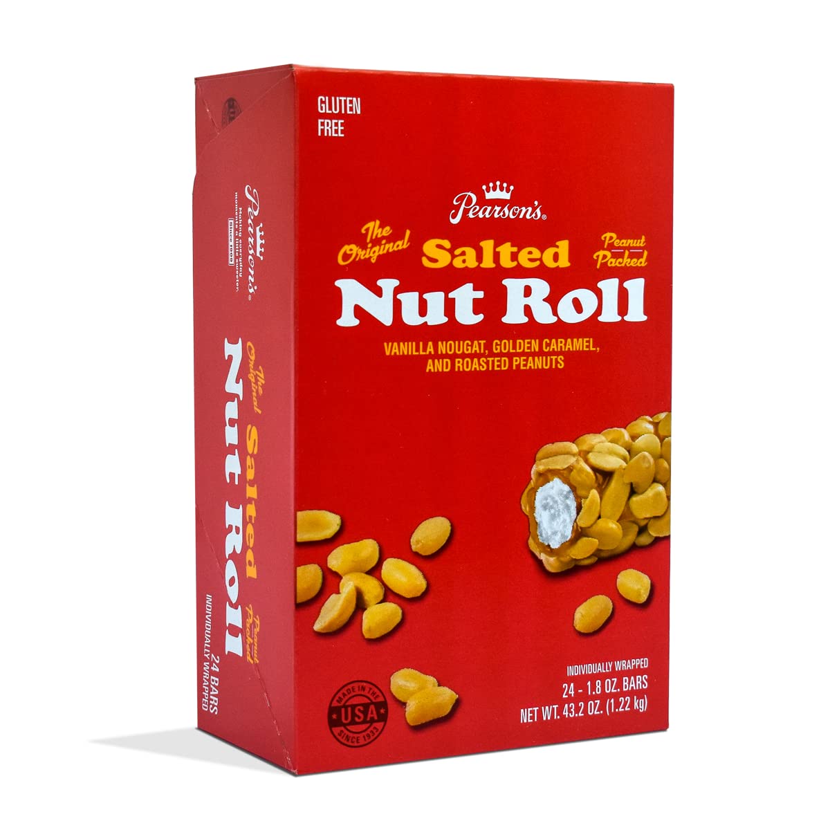 Pearson's Original Salted Nut Roll 24-count box for sharing and gifting