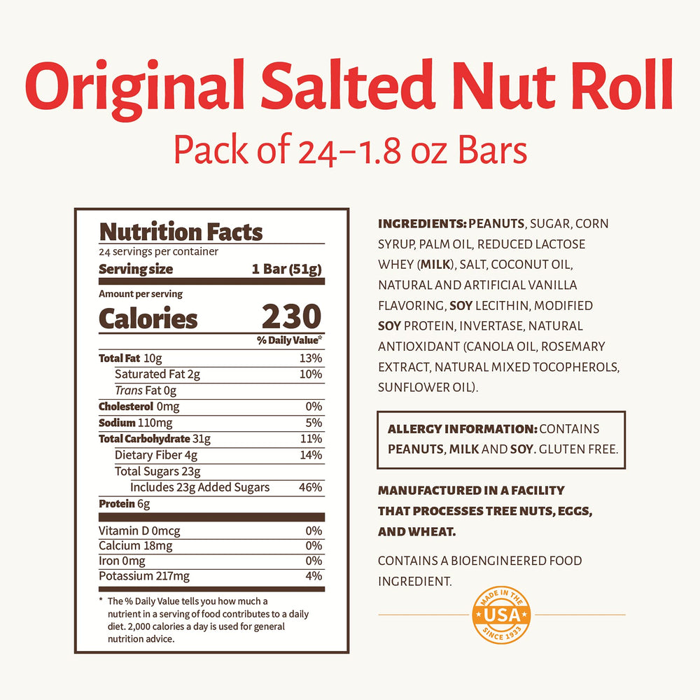 Close-up of Pearson's bar showing peanuts, caramel, and nougat texture
