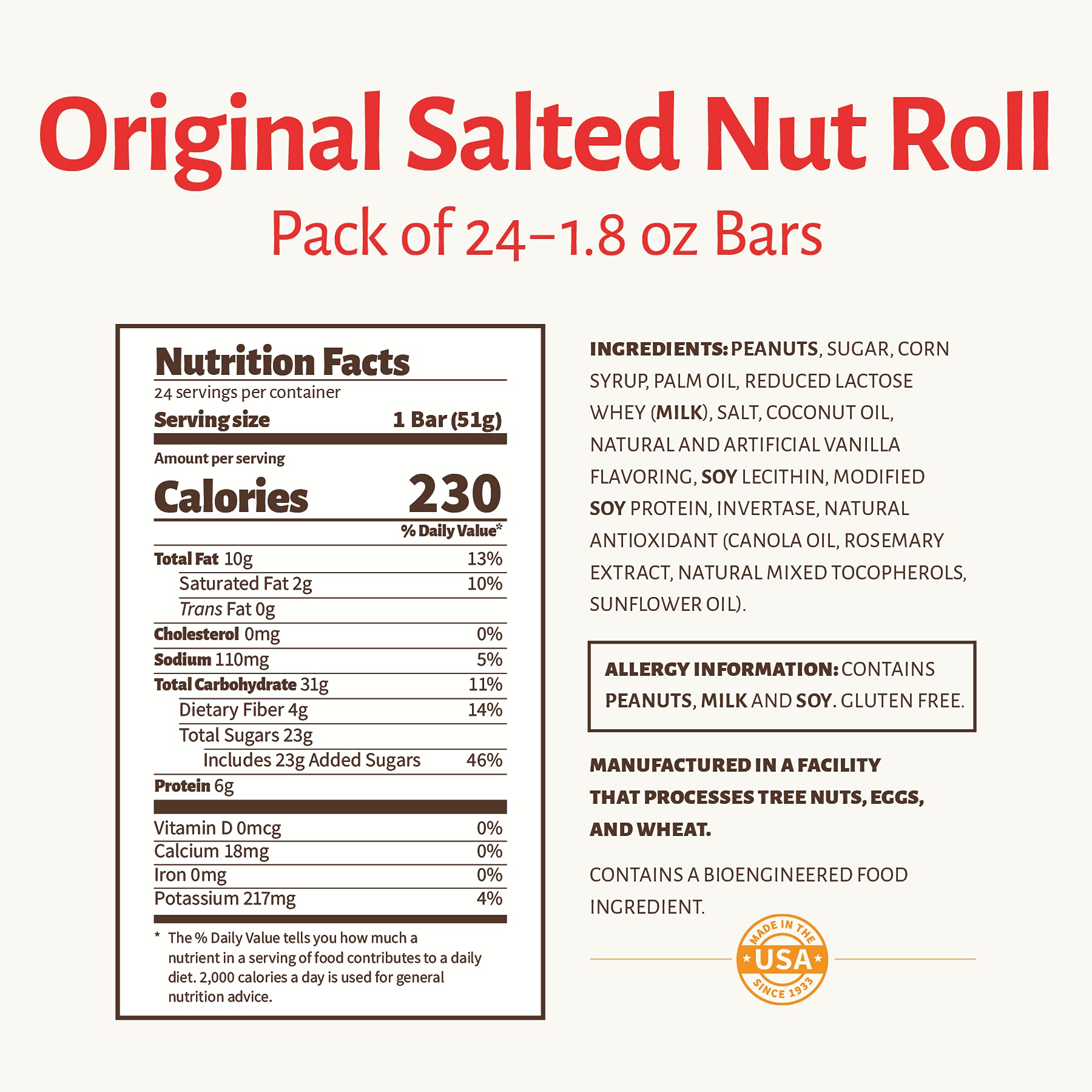 Close-up of Pearson's bar showing peanuts, caramel, and nougat texture