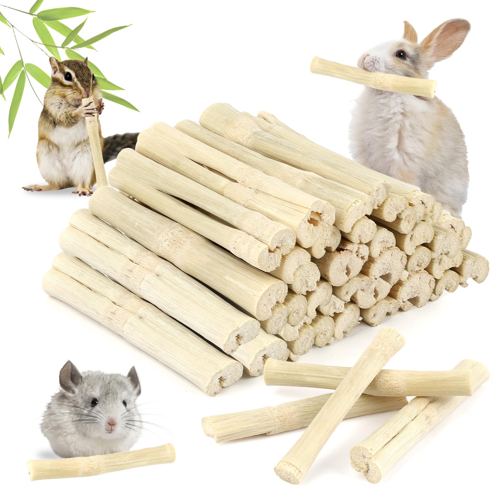 PEASUG bâtonnet bambou sucré pour lapin, distraction et fibre naturelle.