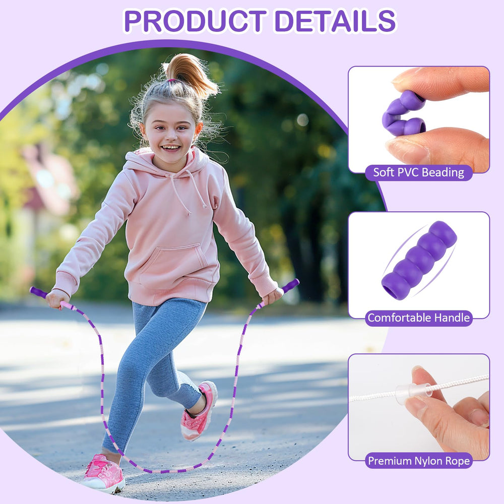 PEASUG jump rope with segmented beads to prevent tangling during practice