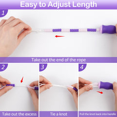 PEASUG kids jump rope with tangle-free beaded design for smooth jumps