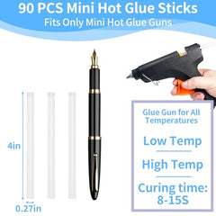 PEASUG mini glue sticks near a glue gun for quick bonding use