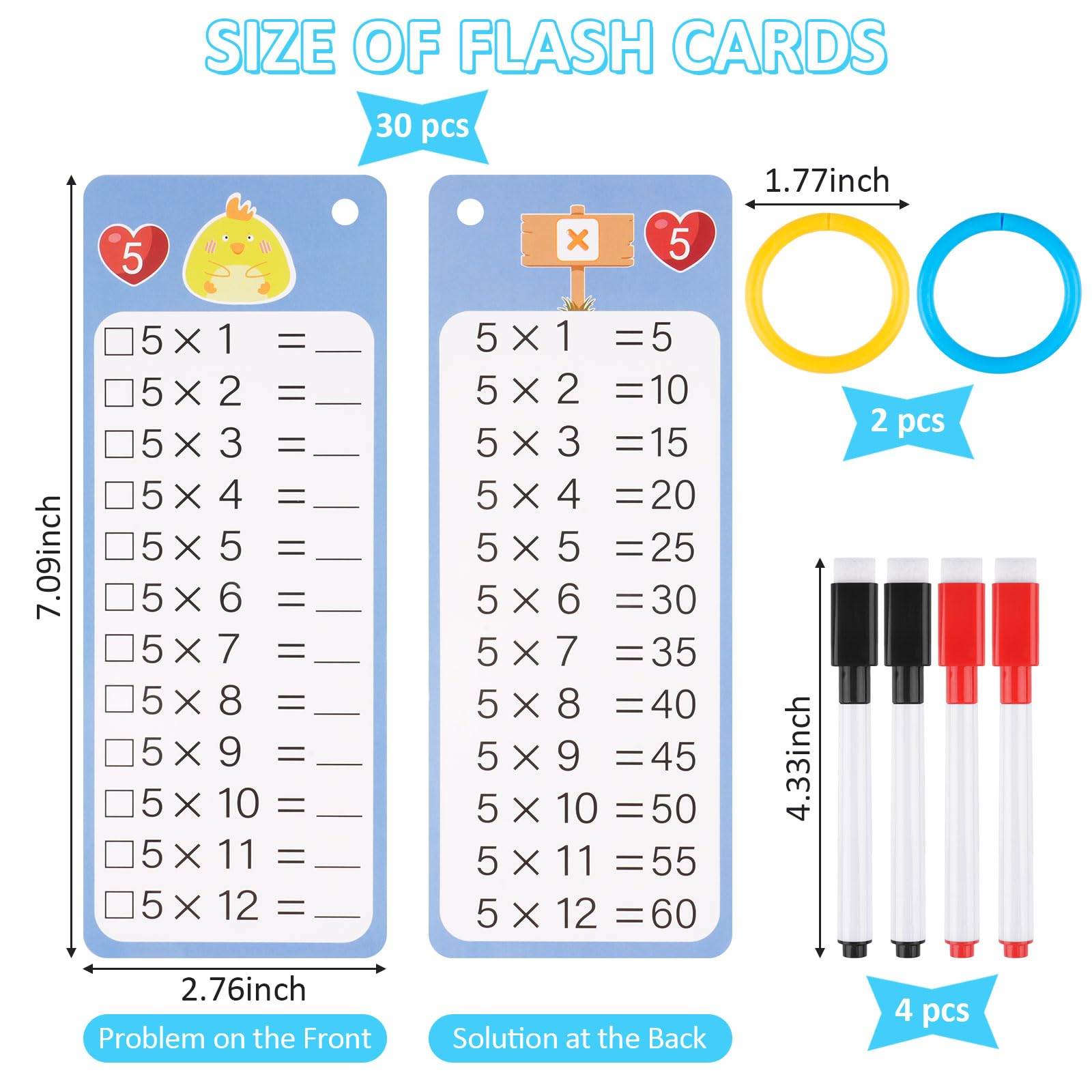 PEASUG flash cards back view showing answers for self-checking learning sessions