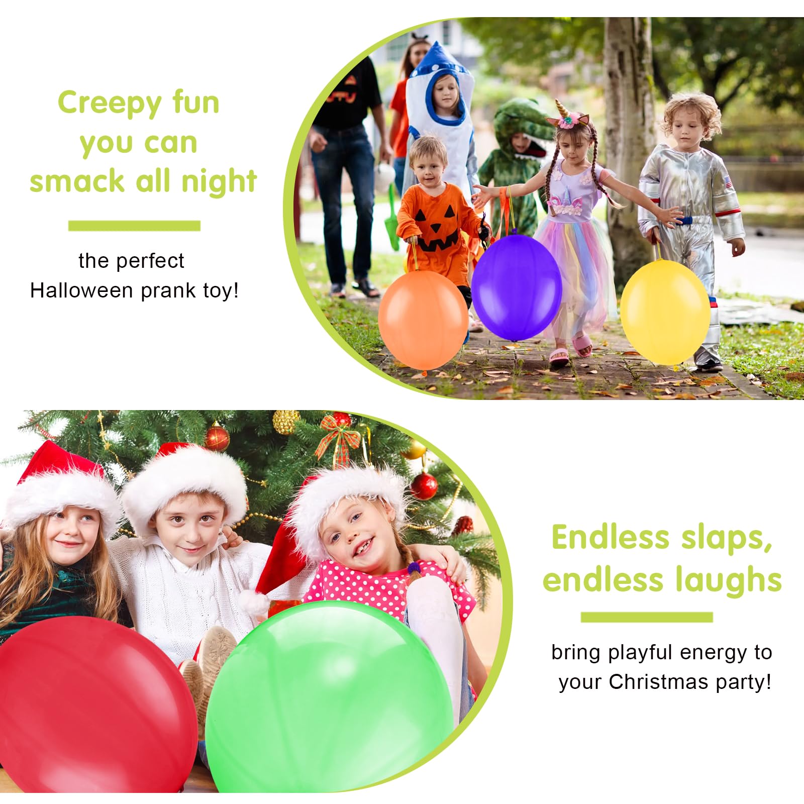 PEASUG neon green blue punch balloon set versatile for classroom activities and fairs.