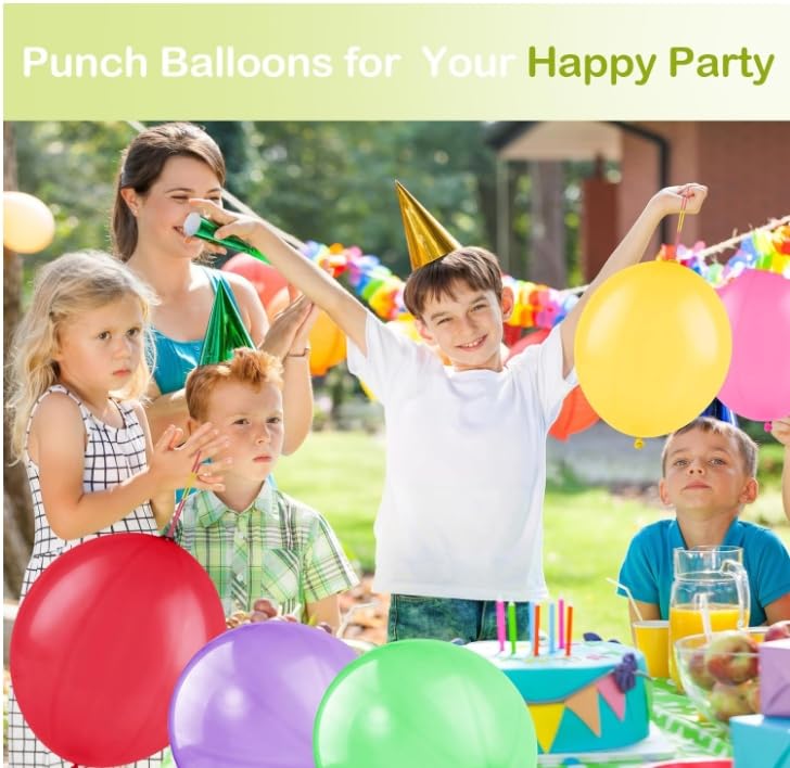 PEASUG punch balloons with rubber band handles, easy grip for active play.