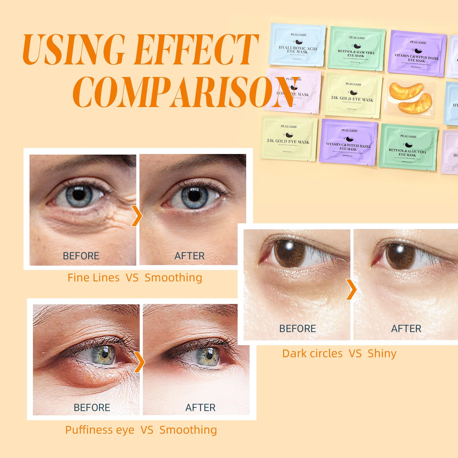 Peauamie 24K gold eye patches refresh tired eyes with a luxe glow.