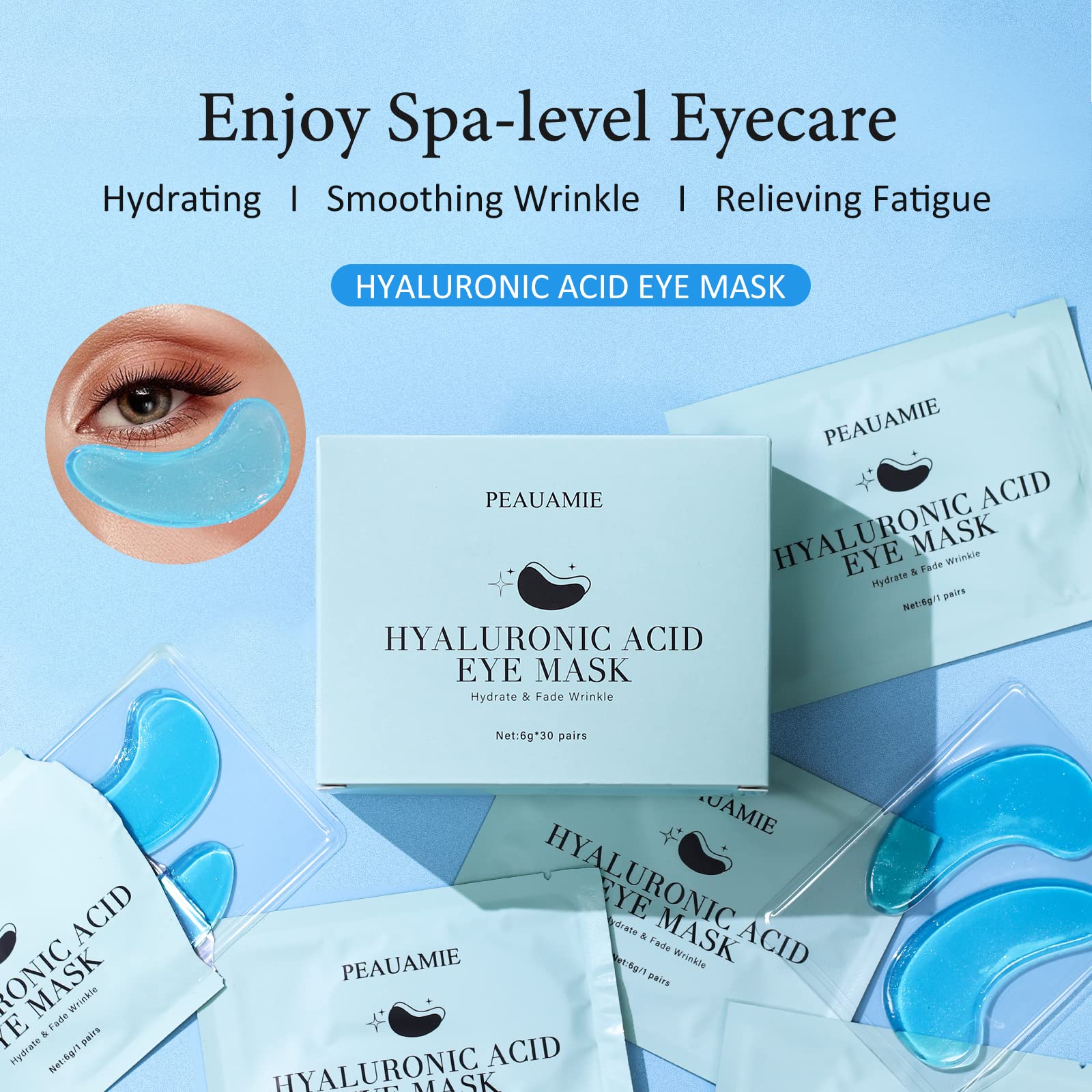 Peauamie eye patches independent packaging preserves freshness.