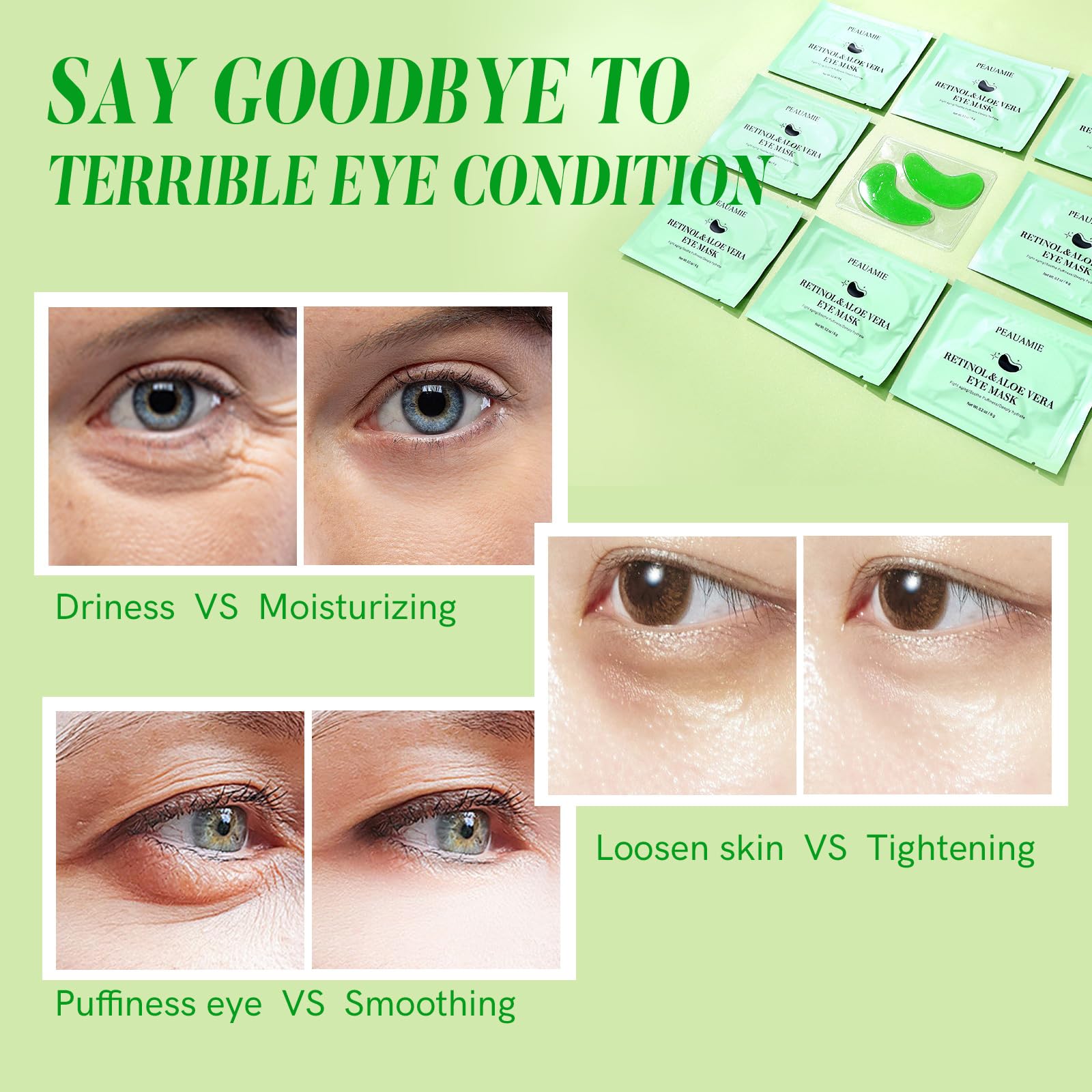 PEAUAMIE soothing eye patches on skin after use