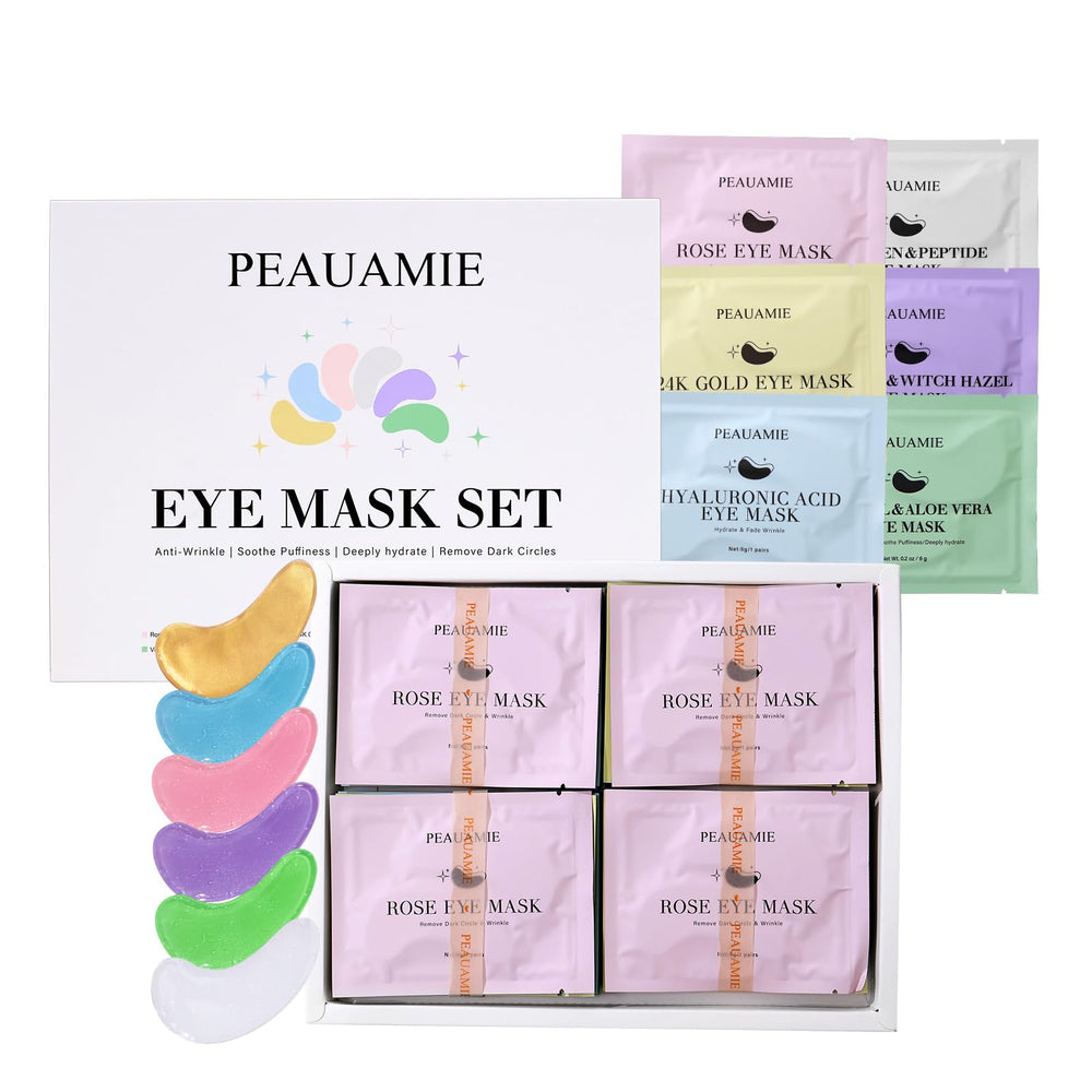 Peauamie spa like at home experience with daily eye patches for relaxation.