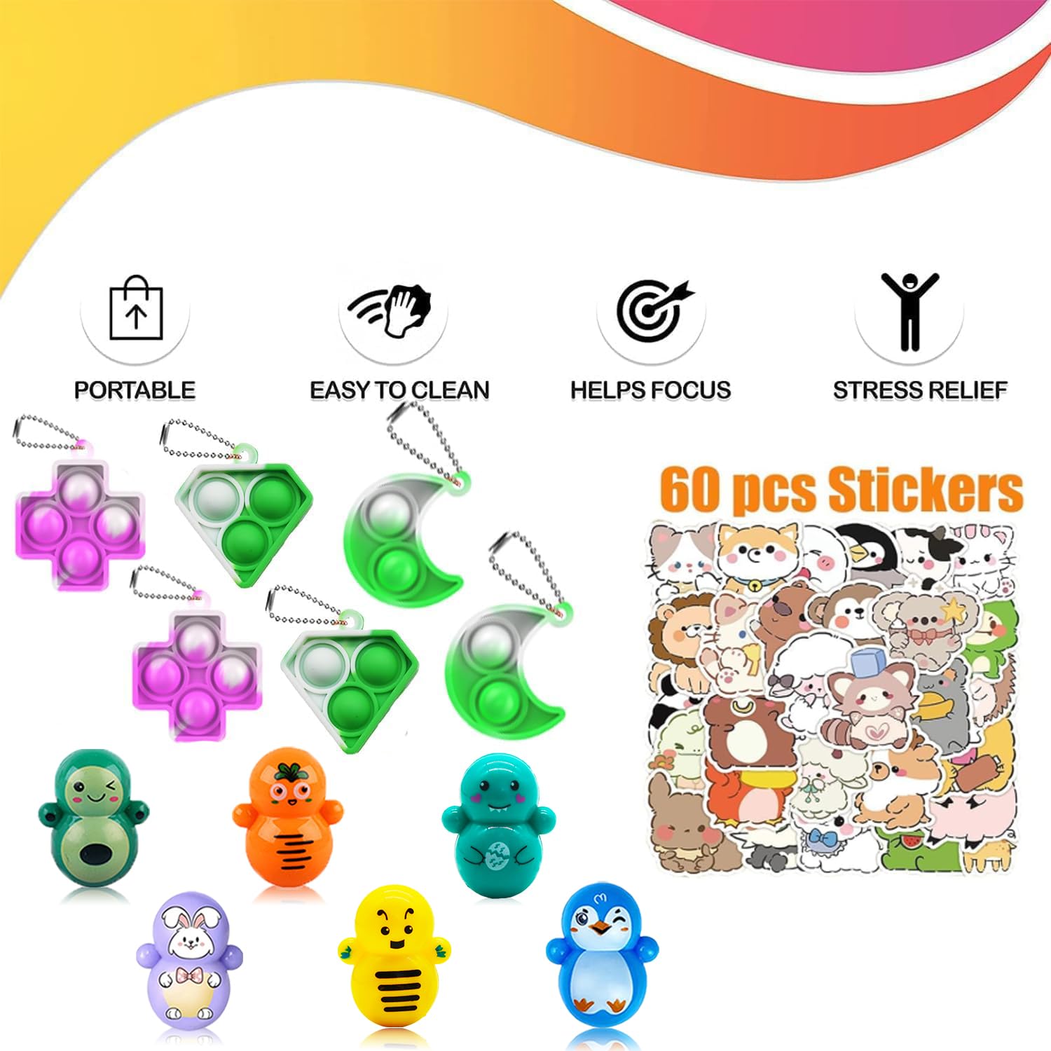 Pebatoor mini pop keychains for quick gifting and pocket-sized play.