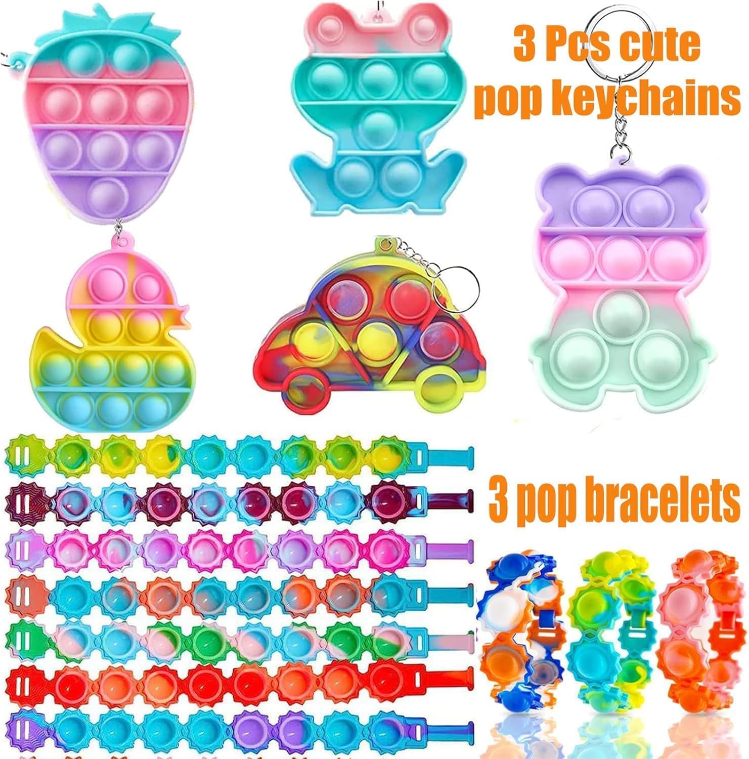 Pebatoor pop bracelets ideal for goodie bags and play.