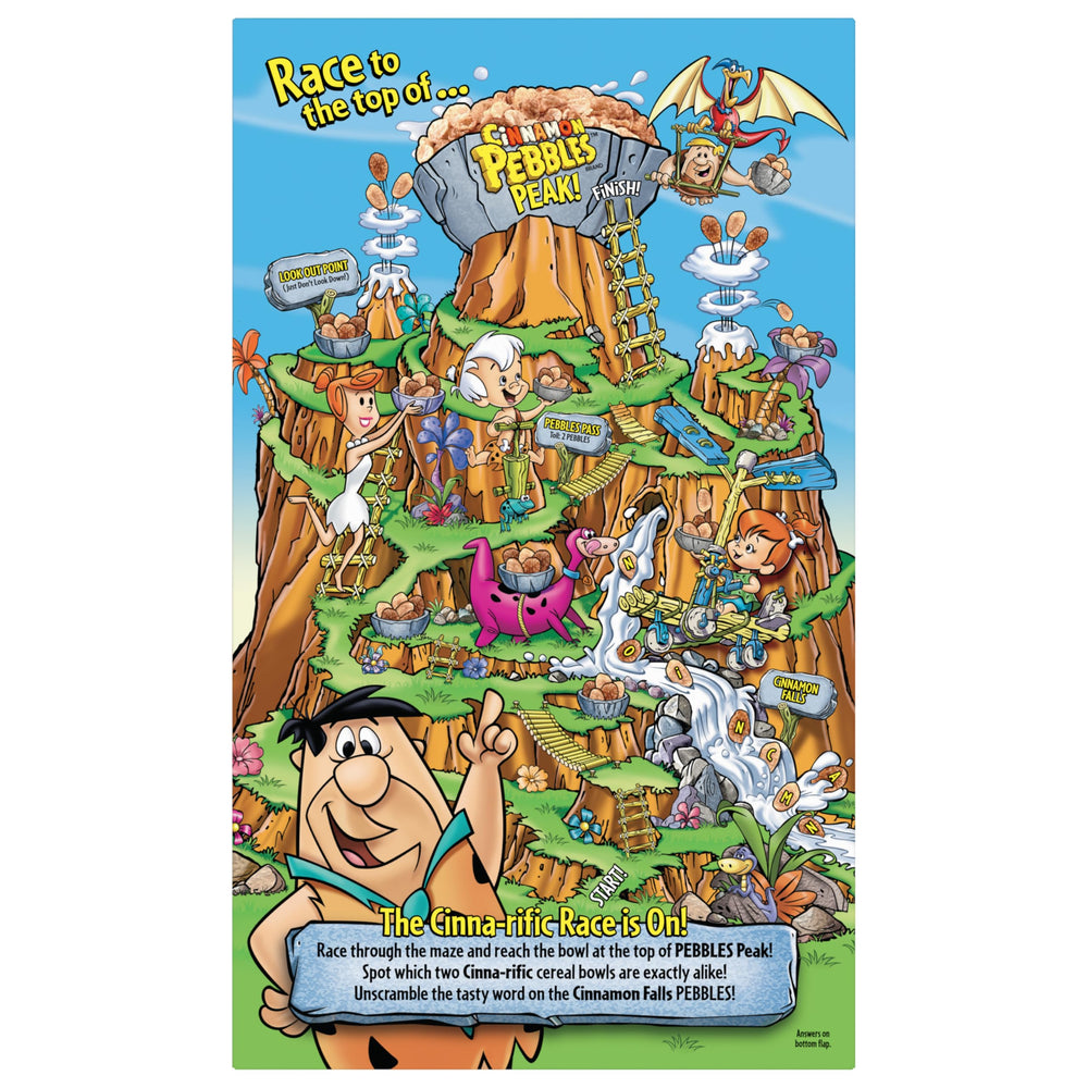 Serving Cinnamon PEBBLES snack pack for a quick gluten-free treat.
