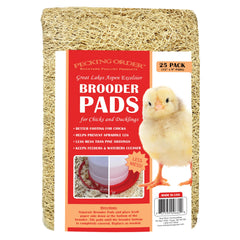 Pecking Order brooder pads with excelsior provide gentle footing for newborn chicks.