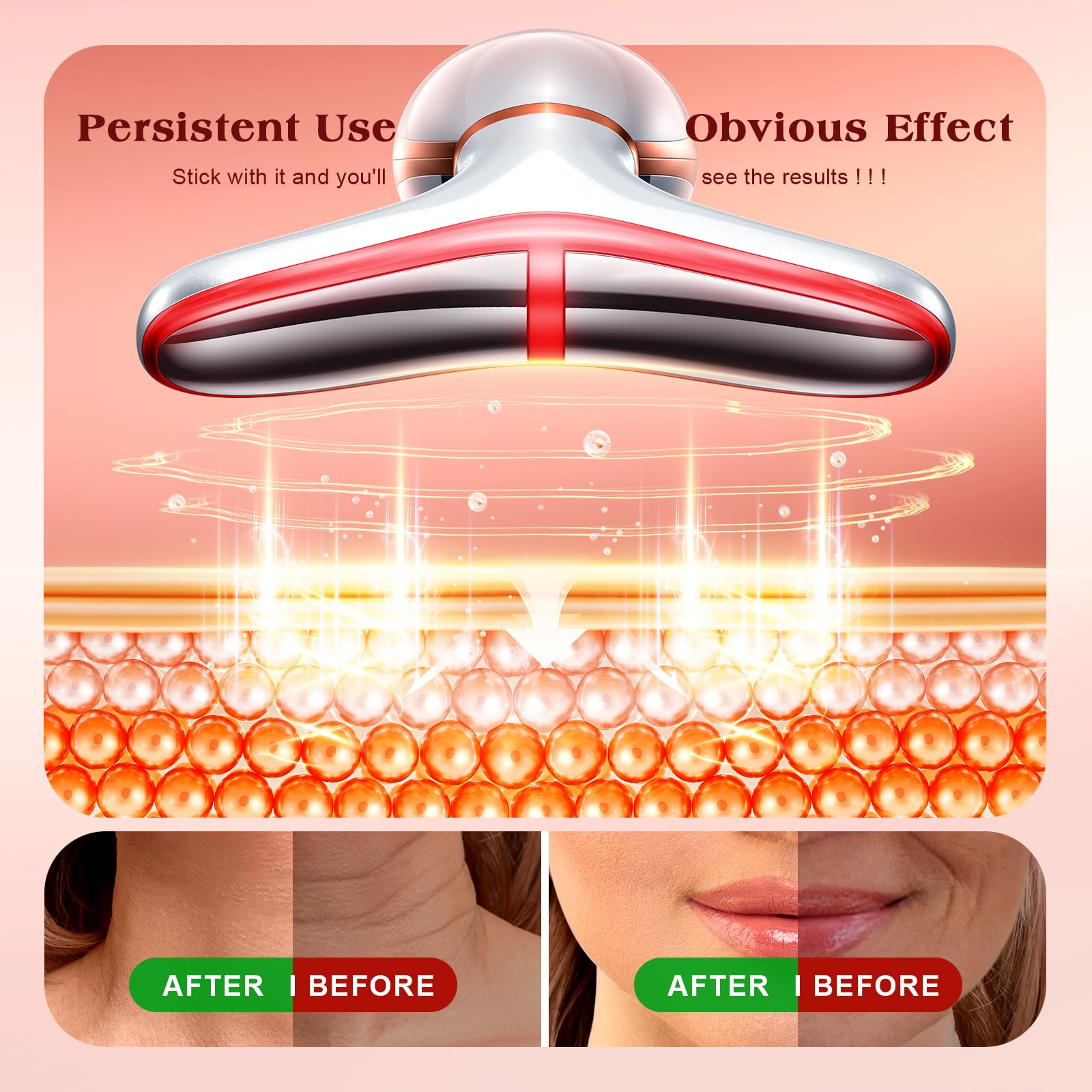 Pedete facial massager with green light 525nm for refreshed skin