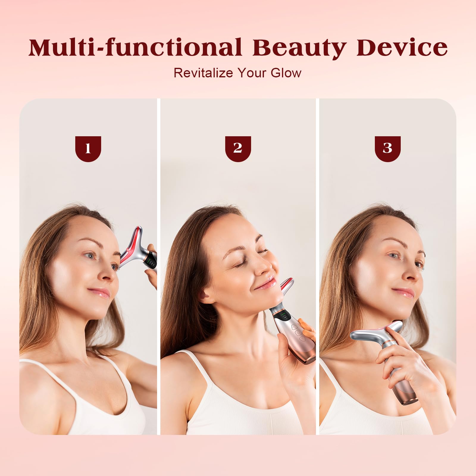 Pedete facial massager with purple light 400nm for gentle rejuvenation
