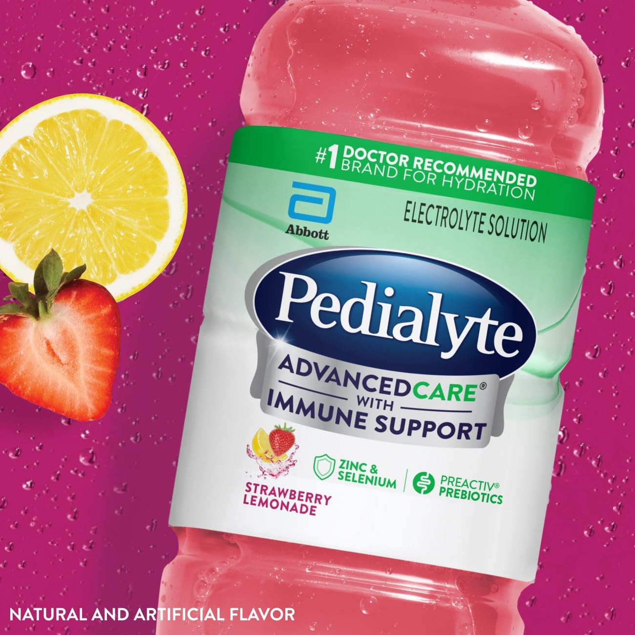 Pouring Pedialyte AdvancedCare to illustrate easy serving after activity