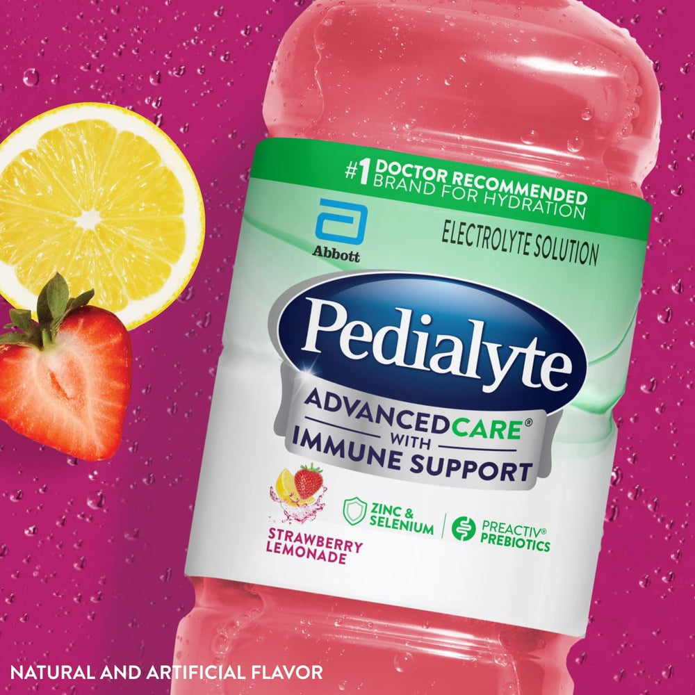 Pouring Pedialyte AdvancedCare to illustrate easy serving after activity