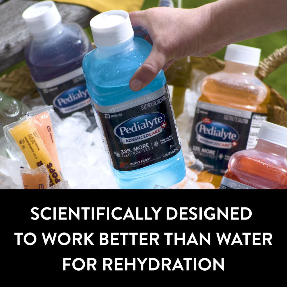 Pedialyte AdvancedCare Plus bottle for easy on-the-go hydration.