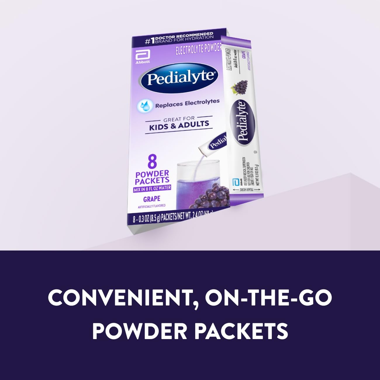 Pedialyte grape powder trusted by families for decades.