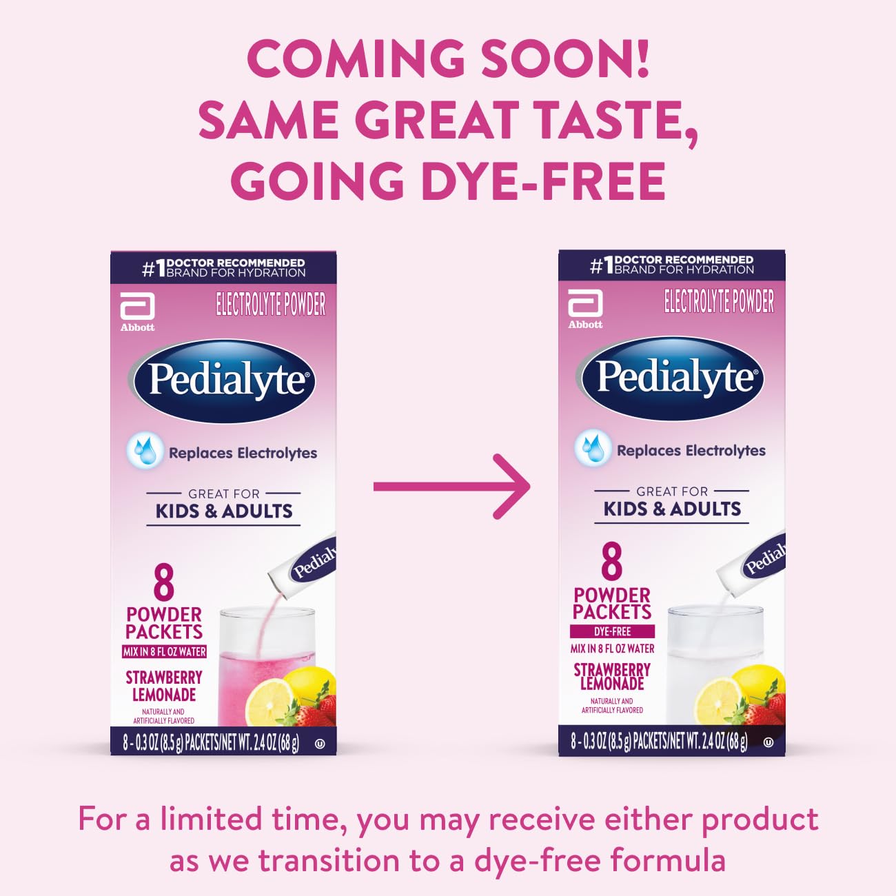 Pedialyte powder in water being stirred for rapid rehydration.