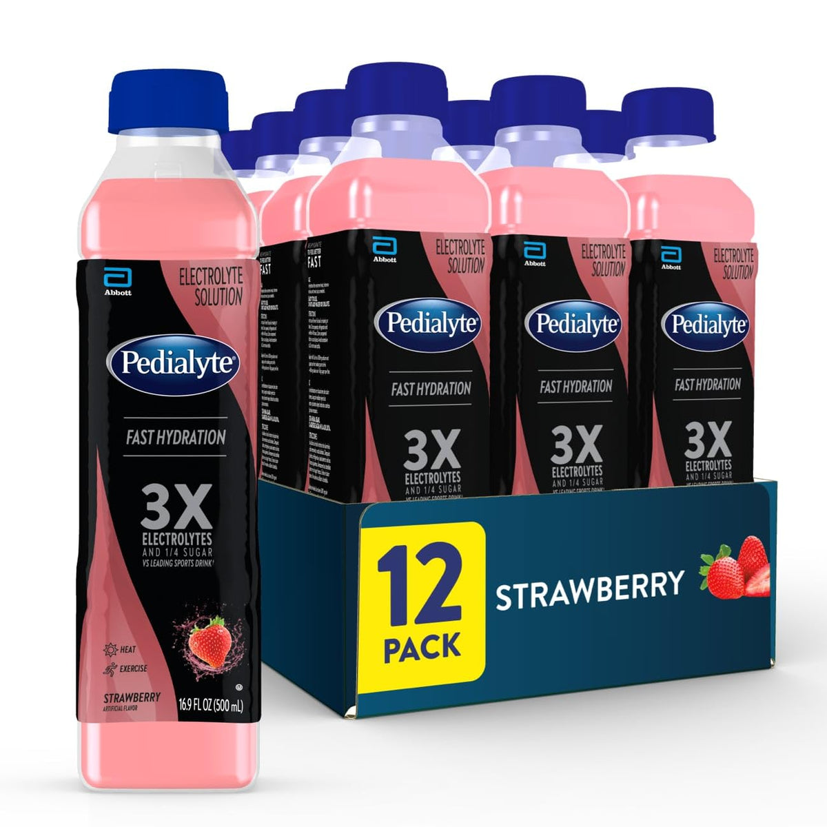Pedialyte Strawberry half-liter bottle for on-the-go hydration.