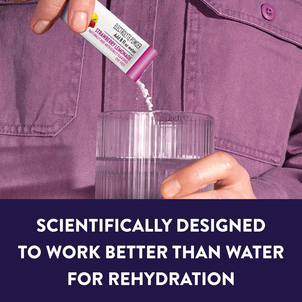 Pedialyte travel pack on the go for dehydration relief.
