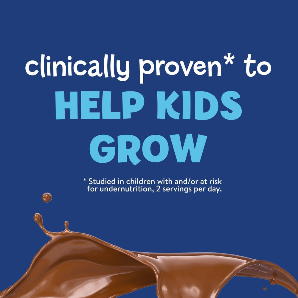 PediaSure Grow & Gain chocolate powder ready to mix into a tasty shake.