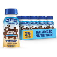 PediaSure SideKicks chocolate bottle, ready-to-drink, protein-rich nutrition for growing kids.