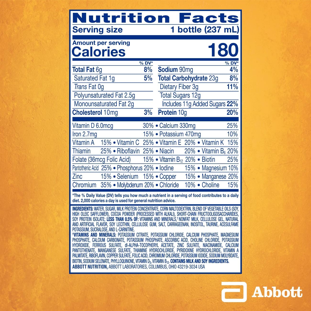 PediaSure SideKicks chocolate ready-to-drink pour emphasizing protein and vitamins.
