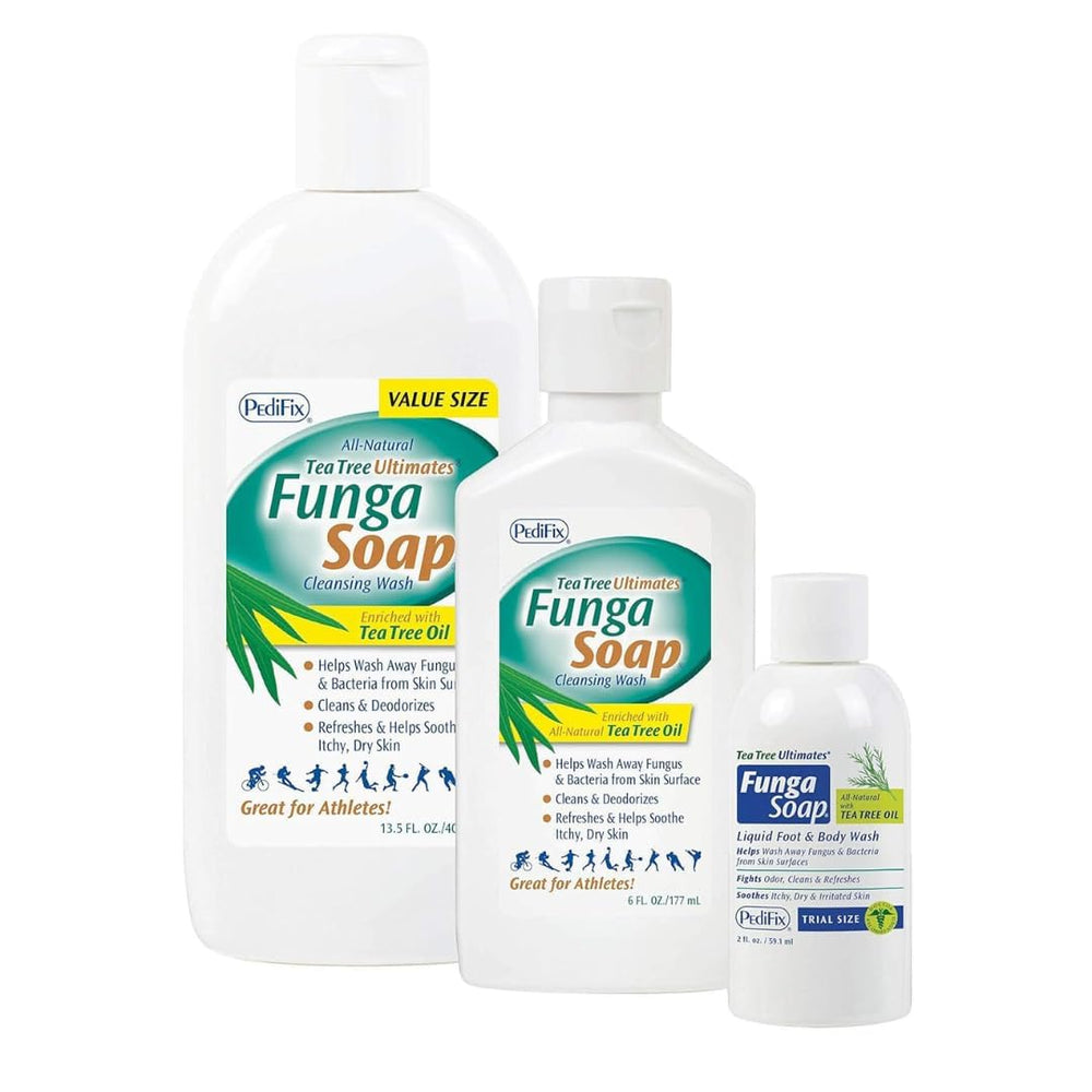 Pedifix FungaSoap deodorizes naturally with plant-based ingredients.