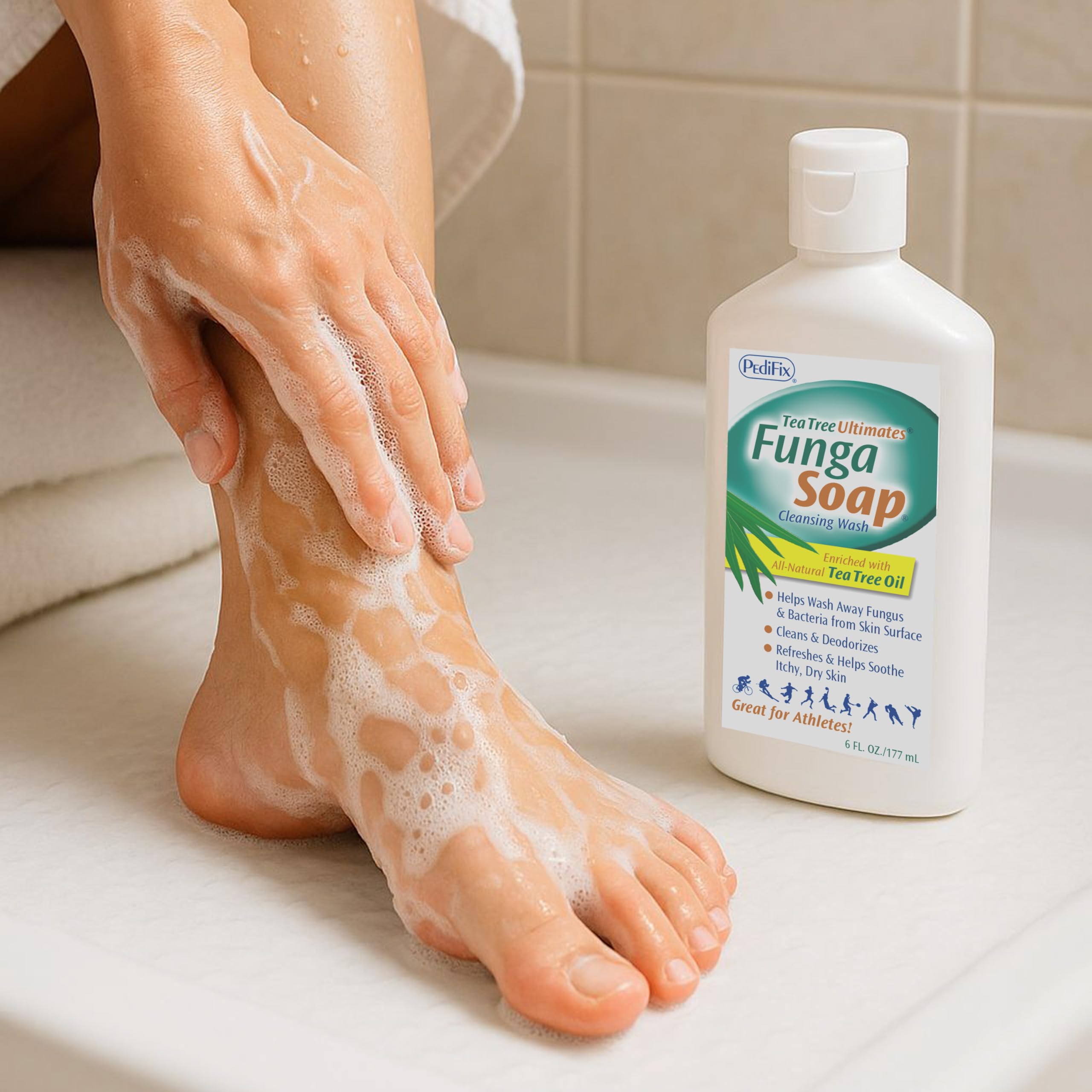 Pedifix FungaSoap helps skin in hot climates stay balanced.