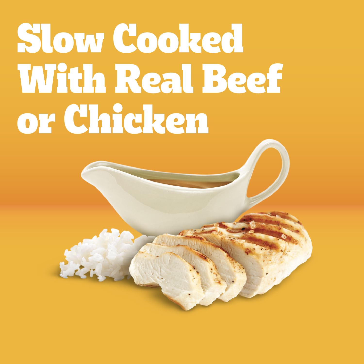 Pedigree Choice Cuts In Gravy serving bowl demonstrates a ready-to-serve adult dog meal.