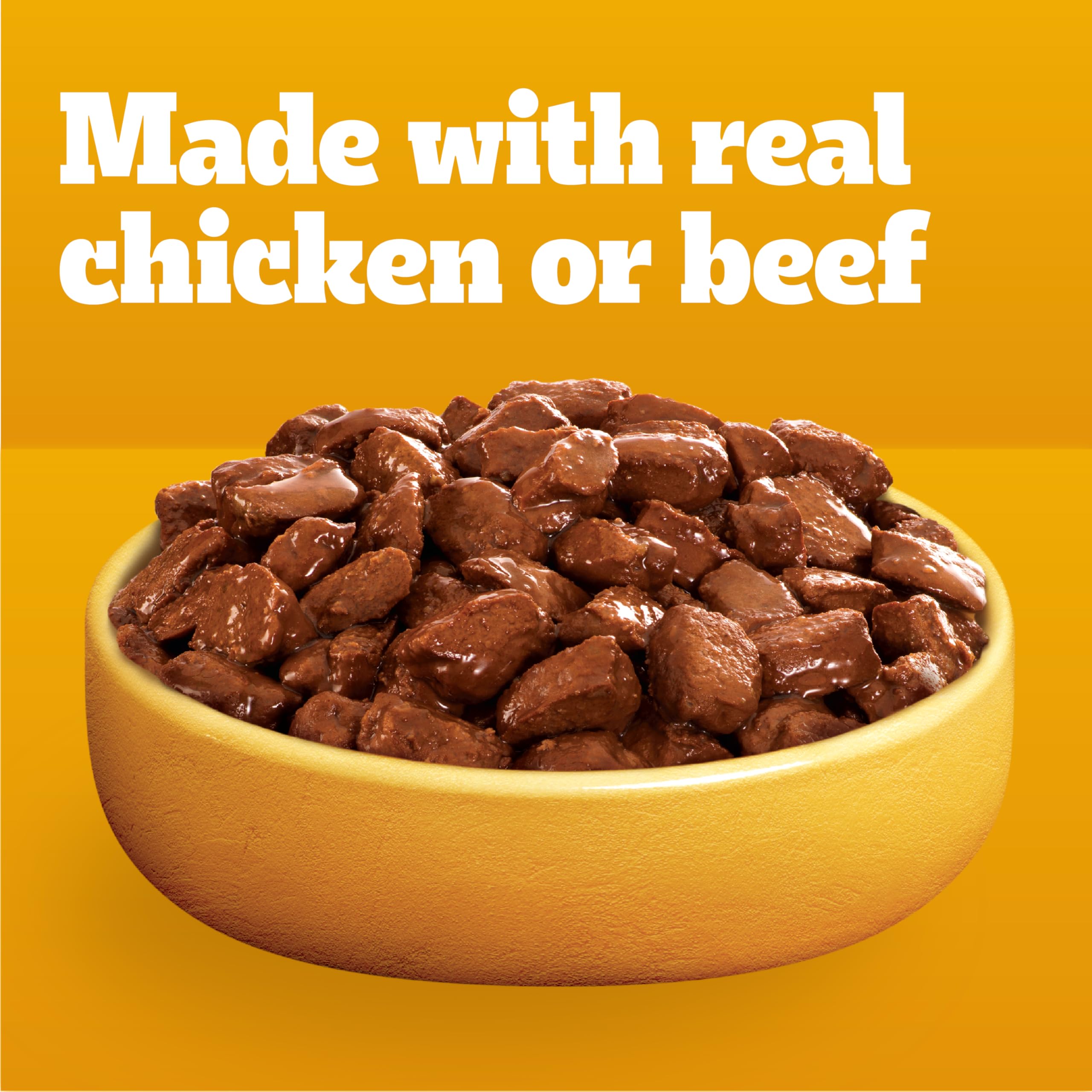 Pedigree Choice Cuts In Gravy rich gravy sauce boosts flavor and hydration during meals.