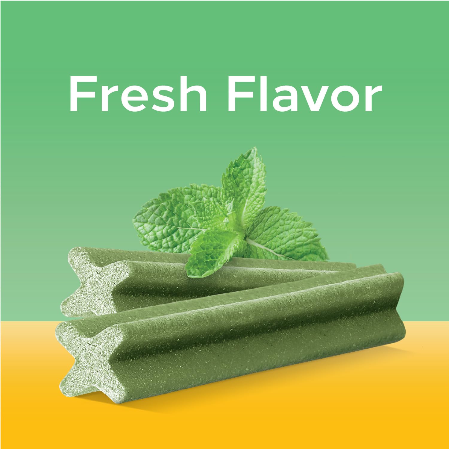 Pedigree Dentastix fresh beef flavor enticing dog.