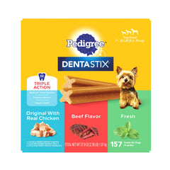 Pedigree Dentastix small dog original chews support daily dental care.