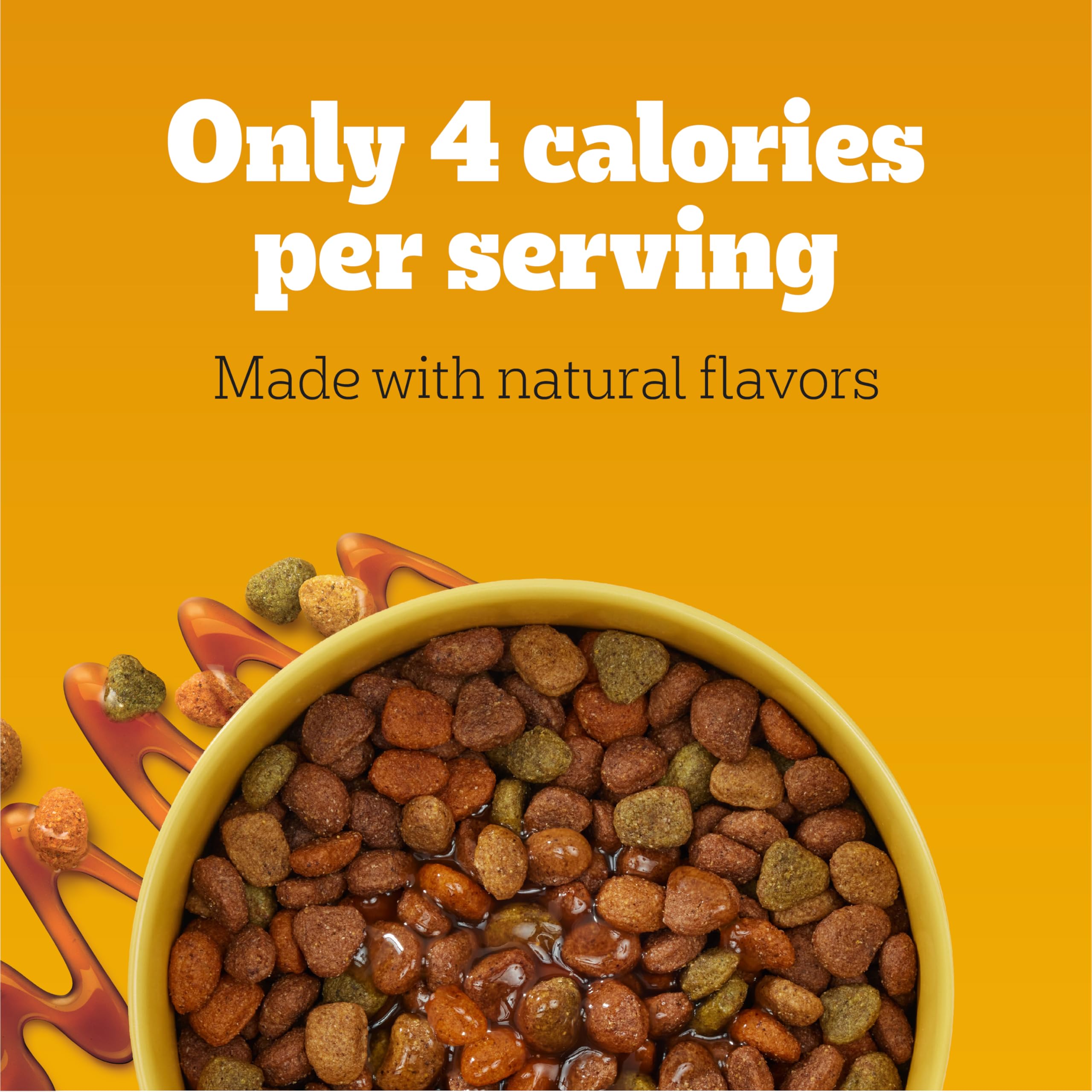 Pedigree Drizzlers four-calorie serving highlights a light dog meal topper.