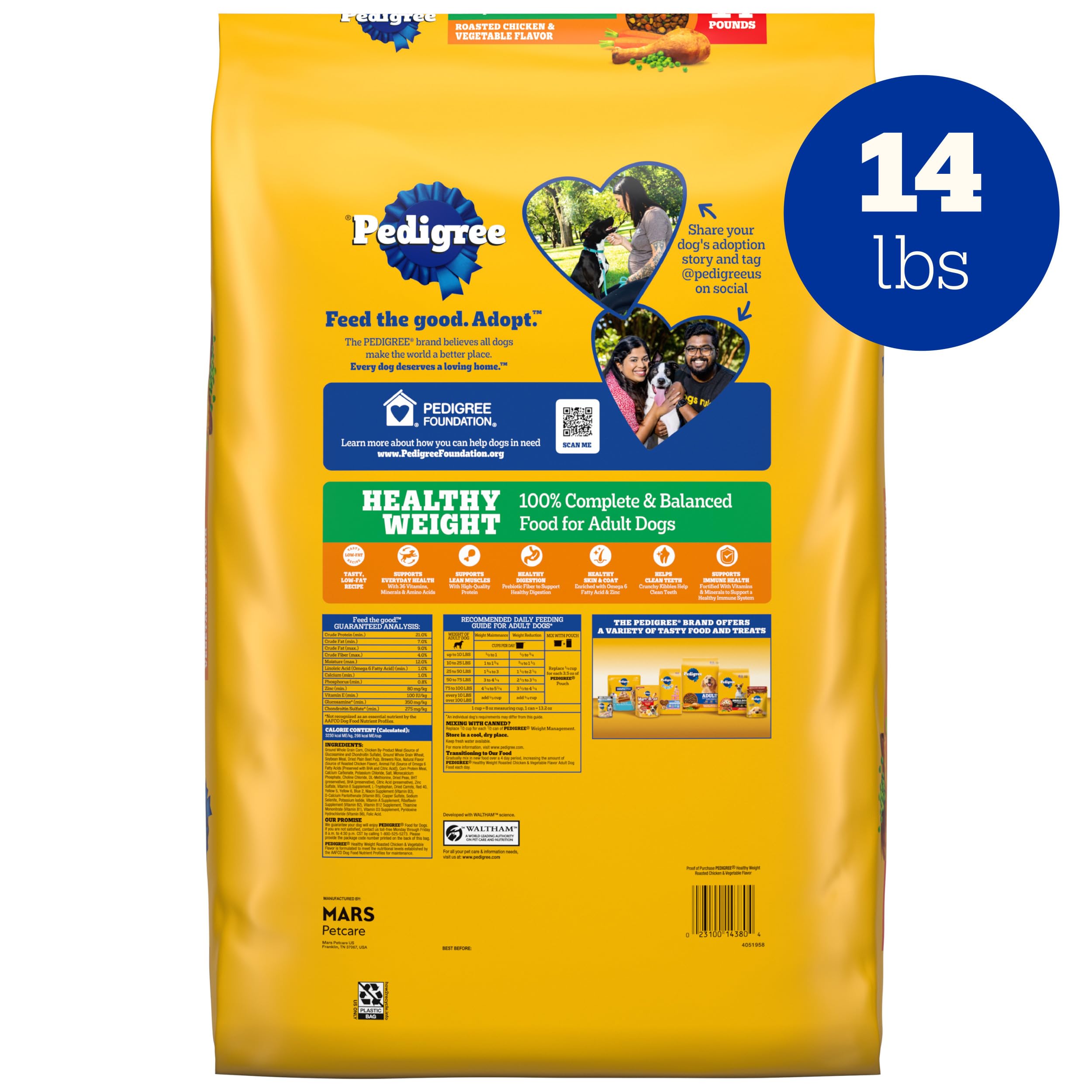 USA-made badge on Pedigree Healthy Weight packaging.