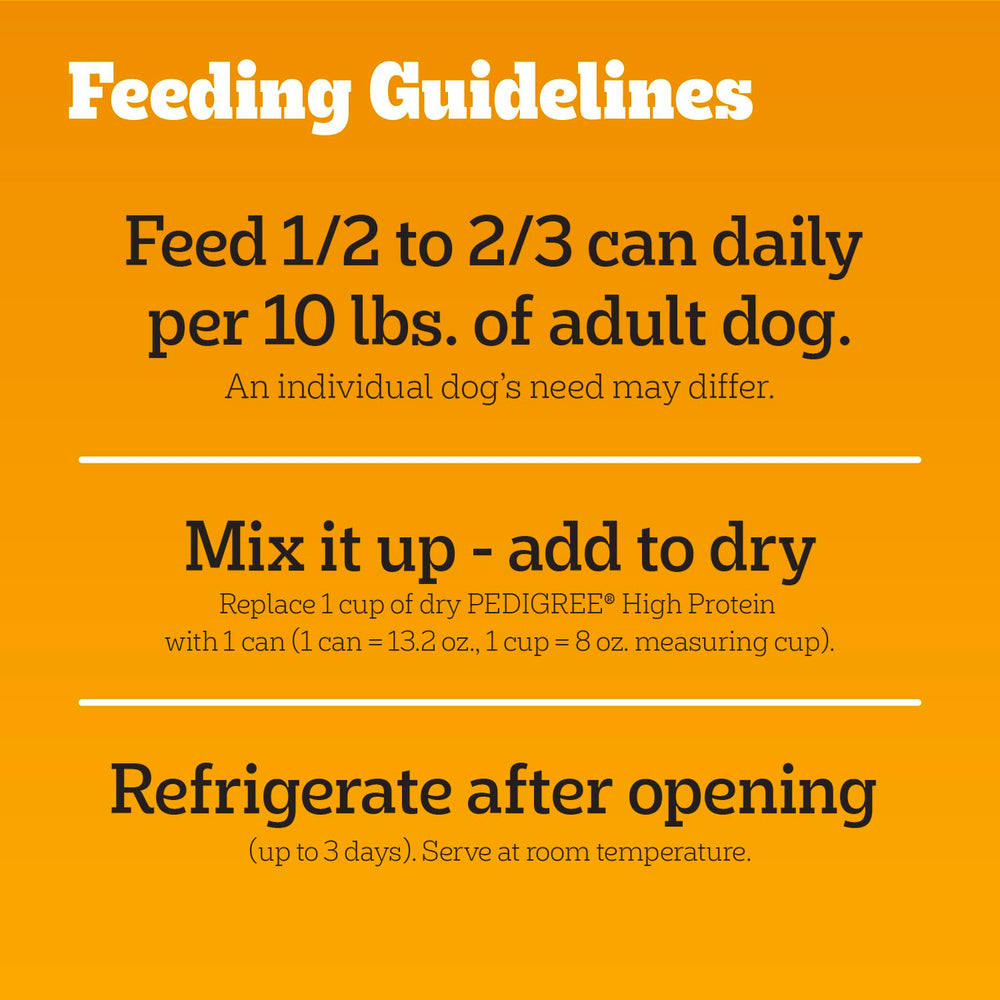 Pedigree High Protein Wet Dog Food aids digestion and coat health through balanced nutrition.