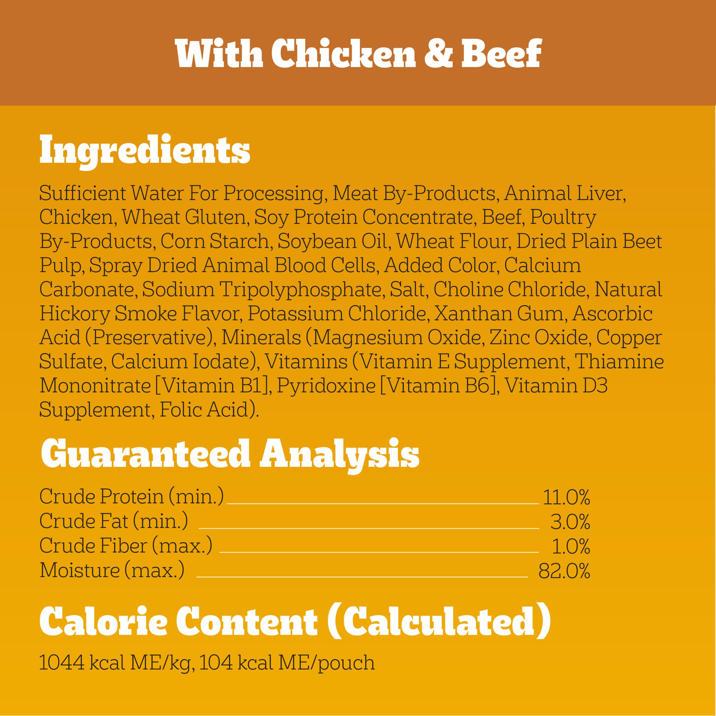 Pedigree High Protein topper added to dry kibble for extra flavor