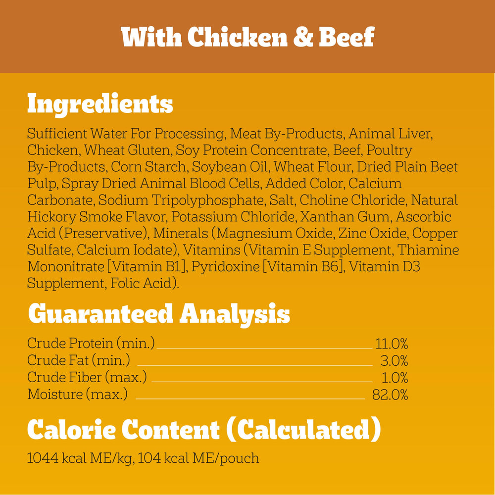 Pedigree High Protein topper added to dry kibble for extra flavor