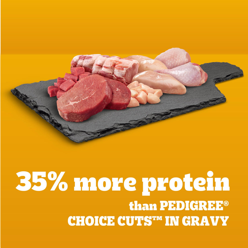 Pedigree High Protein real meat visuals to spark mealtime interest