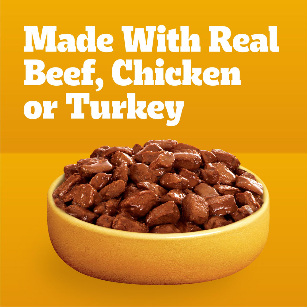 Pedigree High Protein wet food served in a dog bowl