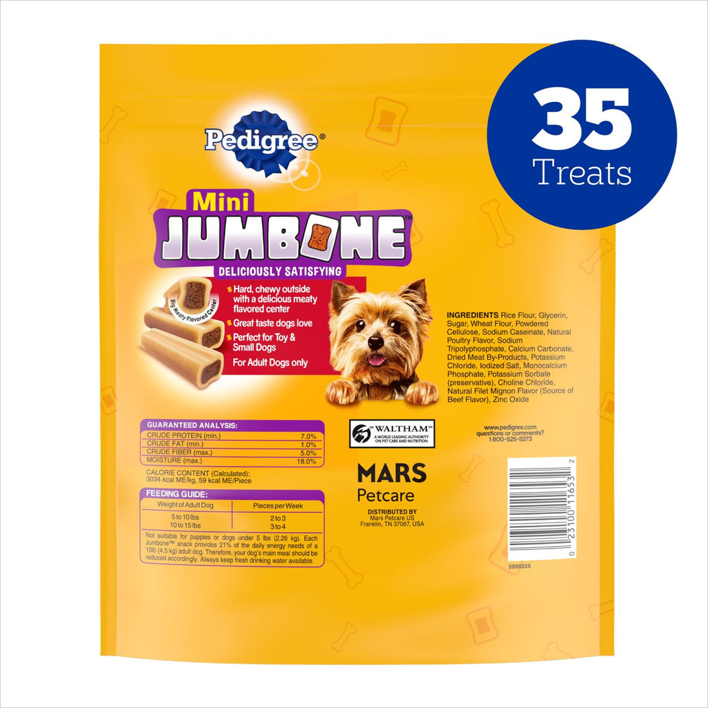 Pedigree Mini Jumbone 35-treat pack for regular snacking sessions.