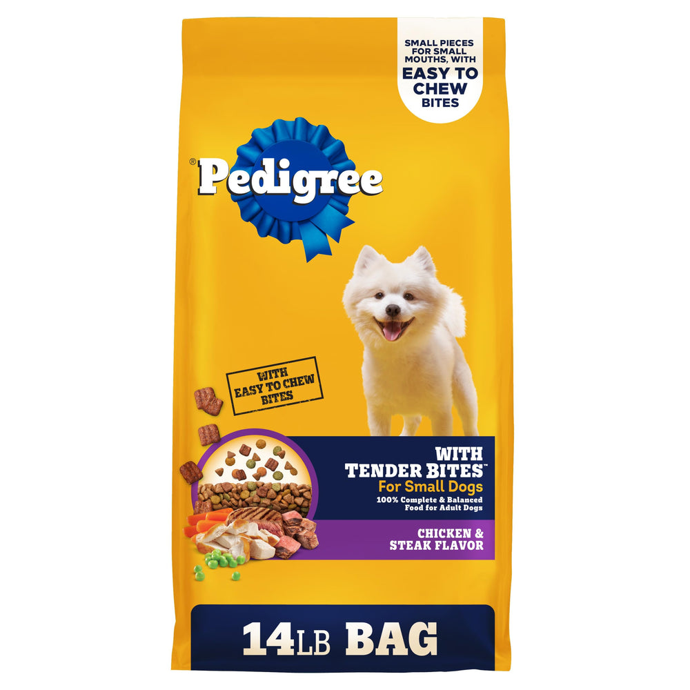 Pedigree Tender Bites small-breed bag front for convenient daily nutrition
