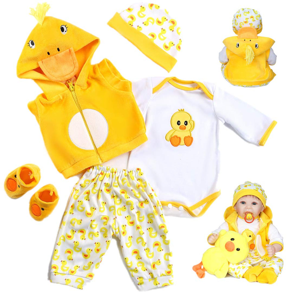 Pedolltree 22-inch yellow duck hat for reborn dolls, completes cute outfit