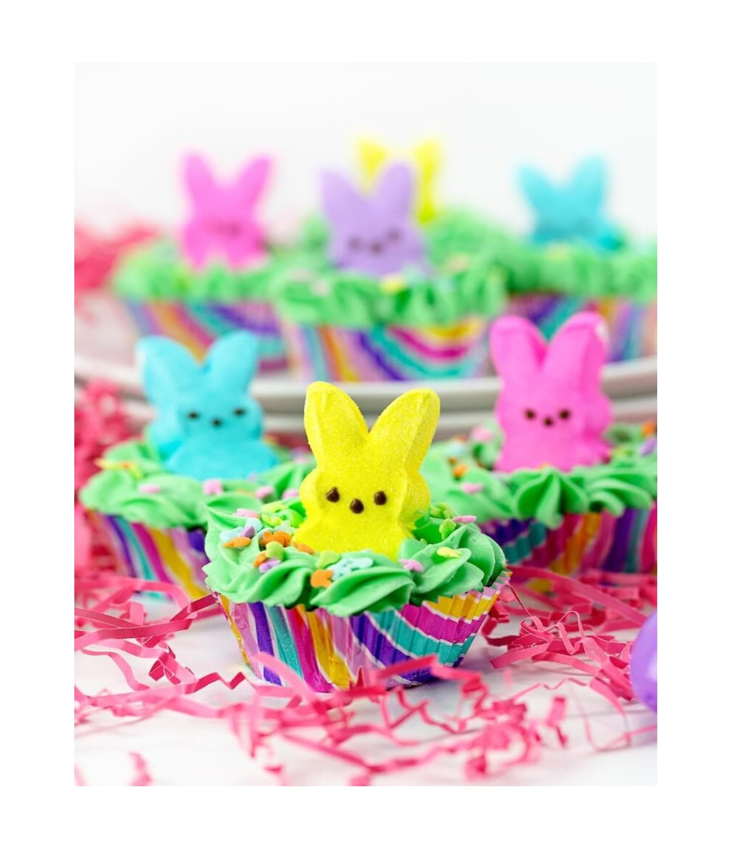 Peeps Bunnies open pack reveals chewy marshmallows ready for snacking