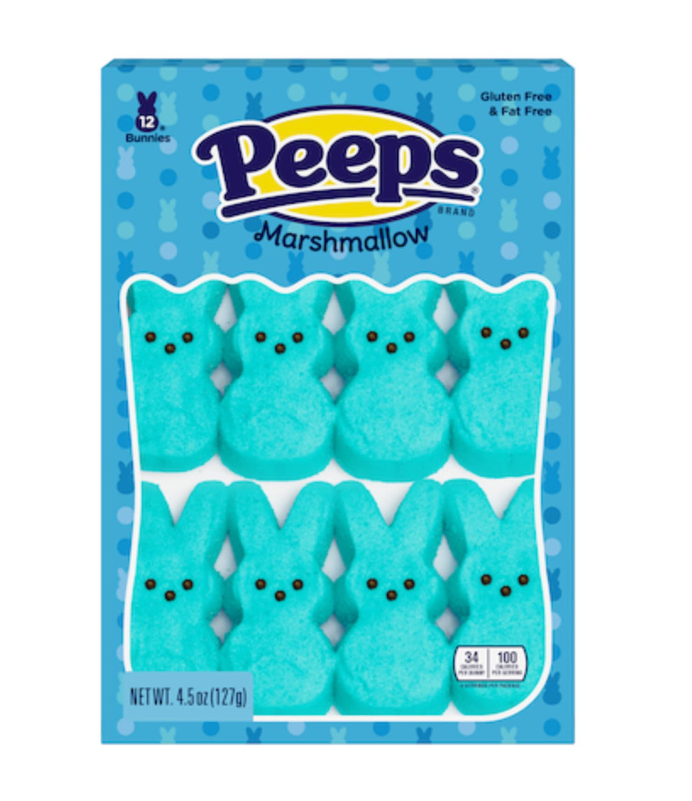 Peeps Bunnies variety pack box shows all three colors for gifting